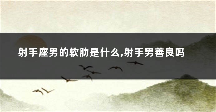 射手座男的软肋是什么,射手男善良吗