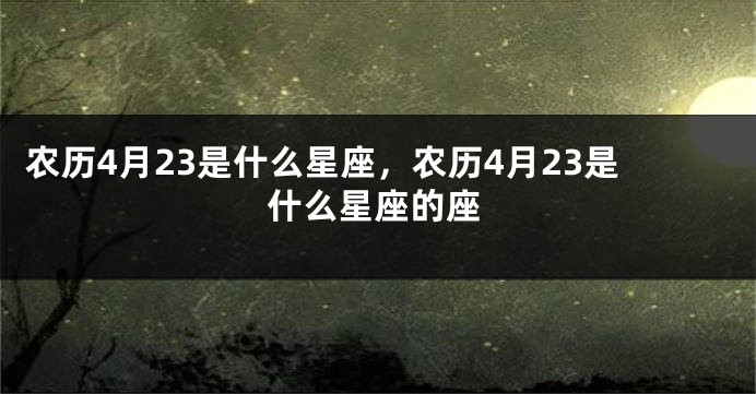 农历4月23是什么星座,农历4月23是什么星座的座