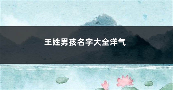 王姓男孩名字大全洋气