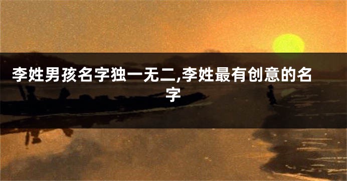 李姓男孩名字独一无二,李姓最有创意的名字