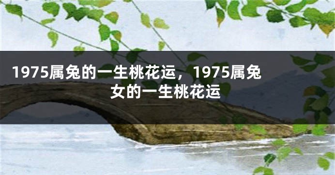 1975属兔的一生桃花运,1975属兔女的一生桃花运
