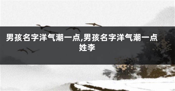 男孩名字洋气潮一点,男孩名字洋气潮一点姓李