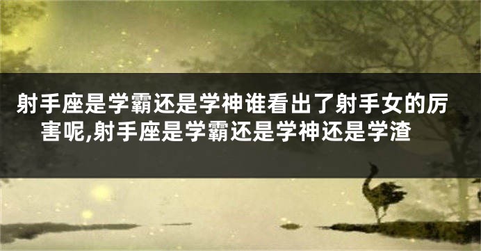 射手座是学霸还是学神谁看出了射手女的厉害呢,射手座是学霸还是学神还是学渣