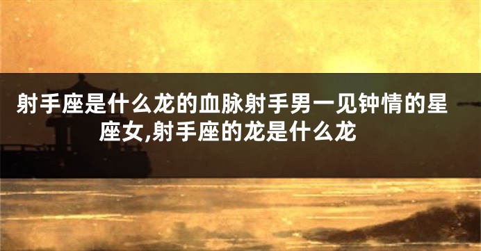 射手座是什么龙的血脉射手男一见钟情的星座女,射手座的龙是什么龙