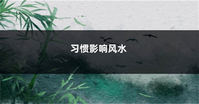 习惯影响风水