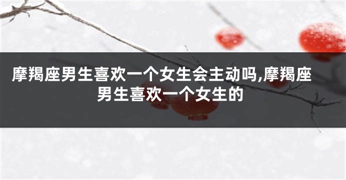 摩羯座男生喜欢一个女生会主动吗,摩羯座男生喜欢一个女生的