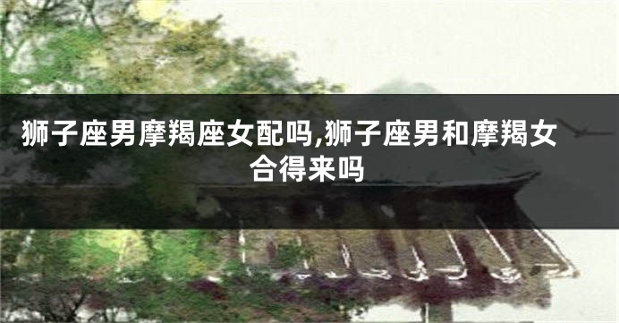 狮子座男摩羯座女配吗,狮子座男和摩羯女合得来吗