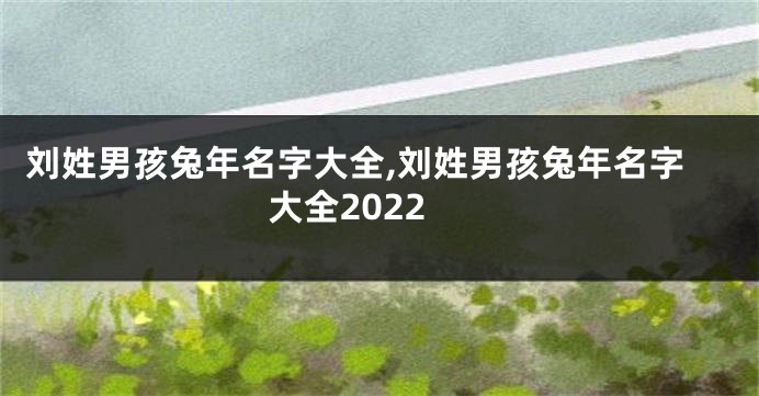 刘姓男孩兔年名字大全,刘姓男孩兔年名字大全2022