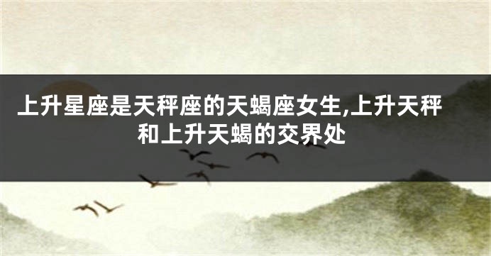 上升星座是天秤座的天蝎座女生,上升天秤和上升天蝎的交界处