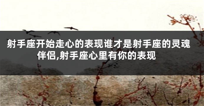 射手座开始走心的表现谁才是射手座的灵魂伴侣,射手座心里有你的表现