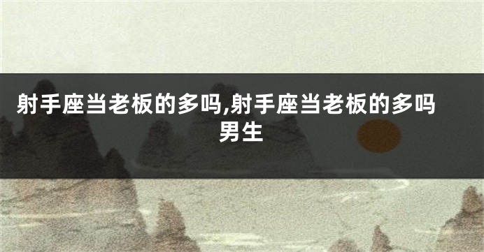 射手座当老板的多吗,射手座当老板的多吗男生