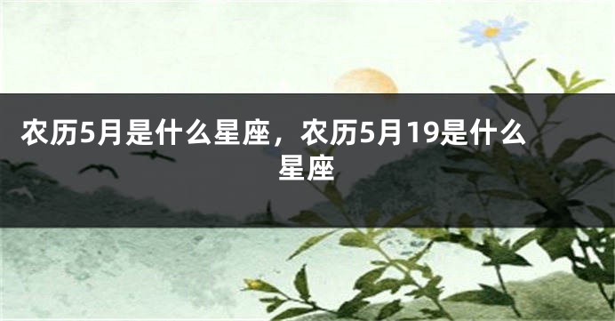 农历5月是什么星座，农历5月19是什么星座