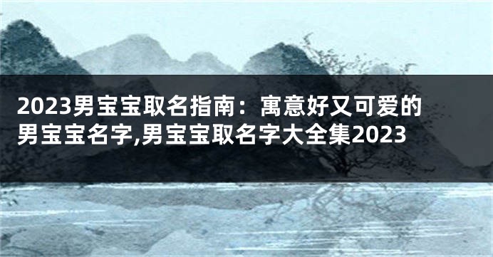 2023男宝宝取名指南:寓意好又可爱的男宝宝名字,男宝宝取名字大全集2023
