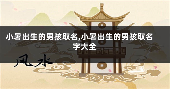 小暑出生的男孩取名,小暑出生的男孩取名字大全