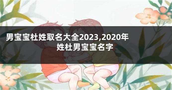 男宝宝杜姓取名大全2023,2020年姓杜男宝宝名字