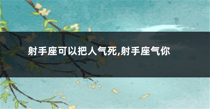 射手座可以把人气死,射手座气你