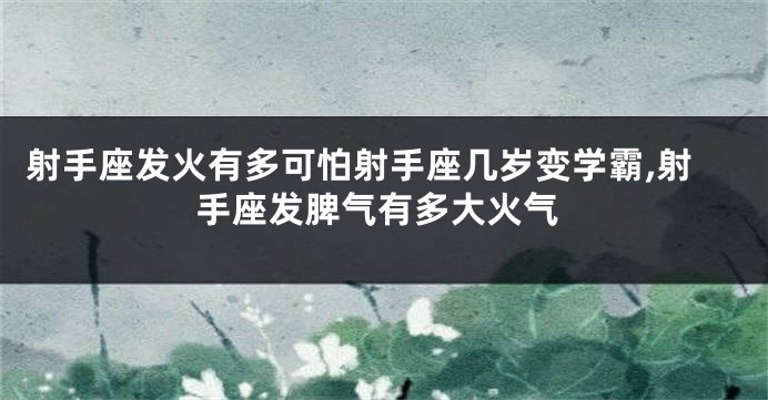 射手座发火有多可怕射手座几岁变学霸,射手座发脾气有多大火气