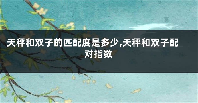 天秤和双子的匹配度是多少,天秤和双子配对指数