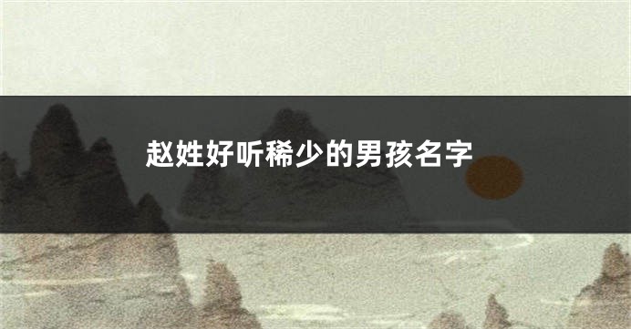 赵姓好听稀少的男孩名字