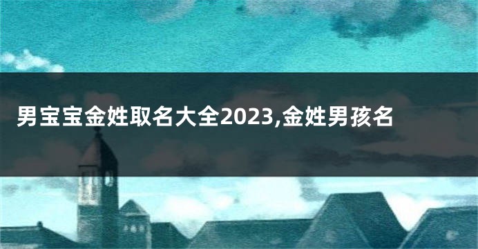 男宝宝金姓取名大全2023,金姓男孩名