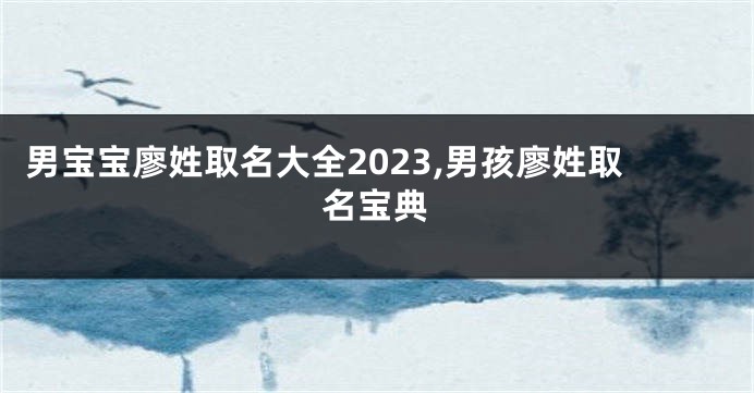 男宝宝廖姓取名大全2023,男孩廖姓取名宝典