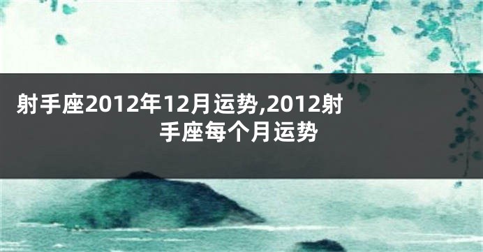 射手座2012年12月运势,2012射手座每个月运势
