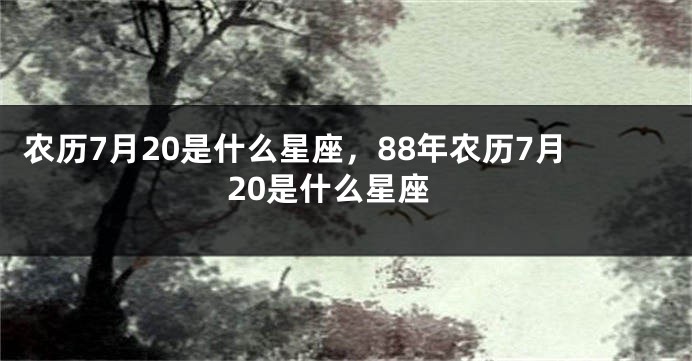 农历7月20是什么星座,88年农历7月20是什么星座