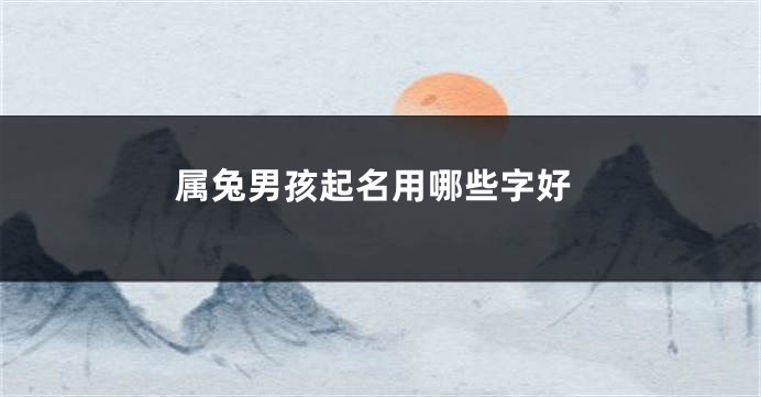 属兔男孩起名用哪些字好