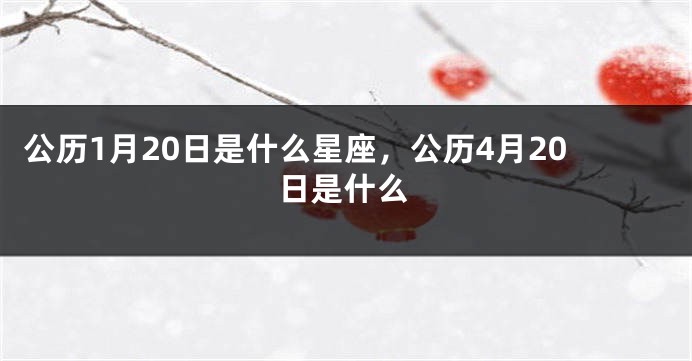 公历1月20日是什么星座，公历4月20日是什么