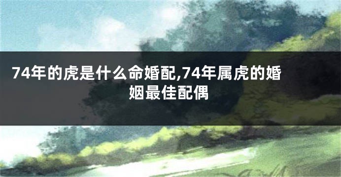 74年的虎是什么命婚配,74年属虎的婚姻最佳配偶