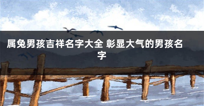 属兔男孩吉祥名字大全 彰显大气的男孩名字