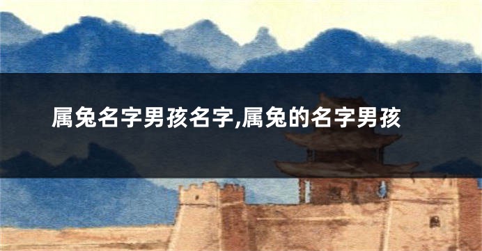属兔名字男孩名字,属兔的名字男孩