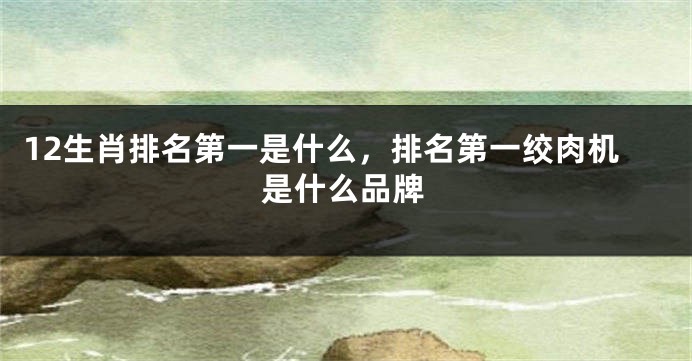 12生肖排名第一是什么,排名第一绞肉机是什么品牌