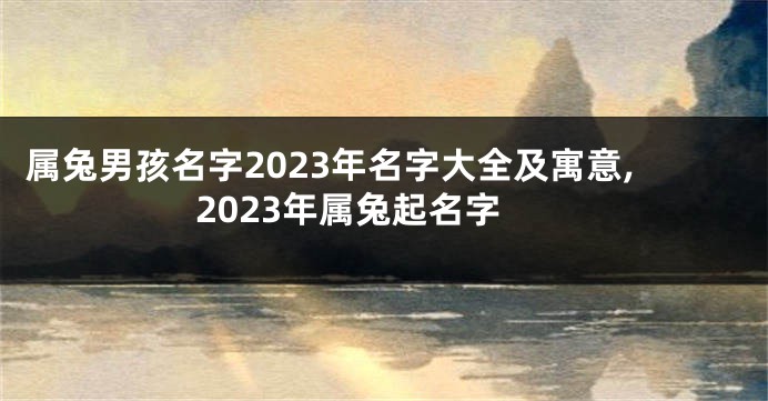 属兔男孩名字2023年名字大全及寓意,2023年属兔起名字