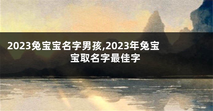 2023兔宝宝名字男孩,2023年兔宝宝取名字最佳字