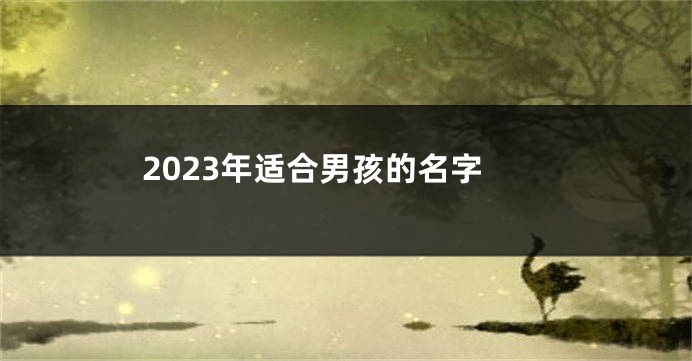 2023年适合男孩的名字