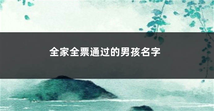 全家全票通过的男孩名字