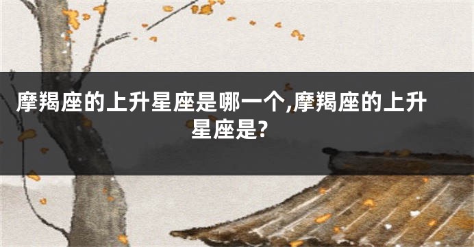 摩羯座的上升星座是哪一个,摩羯座的上升星座是?