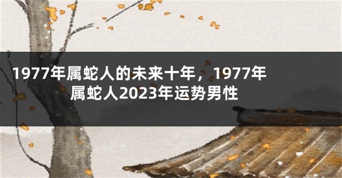 1977年属蛇人的未来十年,1977年属蛇人2023年运势男性