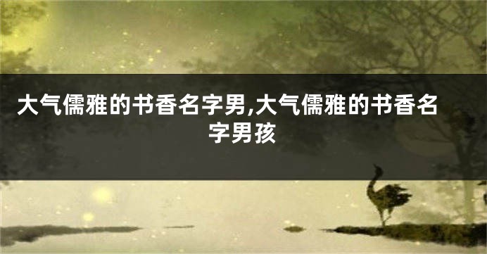 大气儒雅的书香名字男,大气儒雅的书香名字男孩