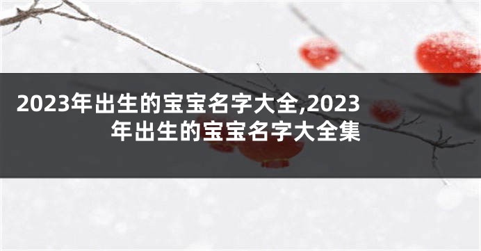 2023年出生的宝宝名字大全,2023年出生的宝宝名字大全集