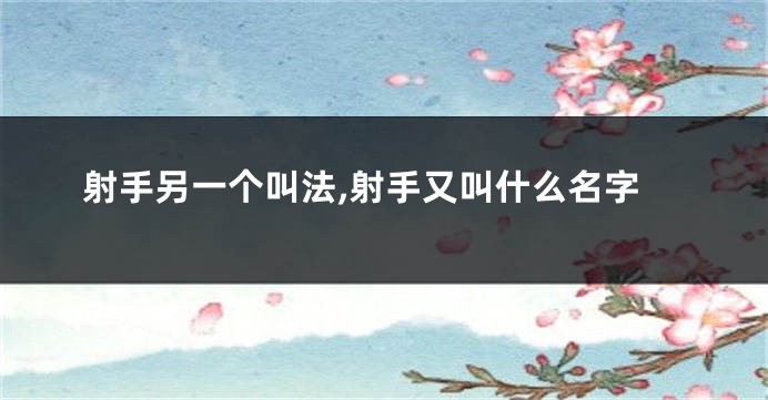 射手另一个叫法,射手又叫什么名字
