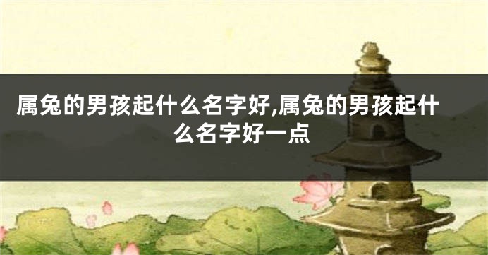 属兔的男孩起什么名字好,属兔的男孩起什么名字好一点
