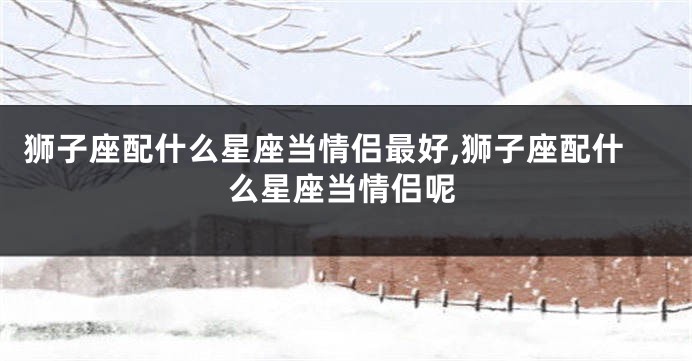 狮子座配什么星座当情侣最好,狮子座配什么星座当情侣呢