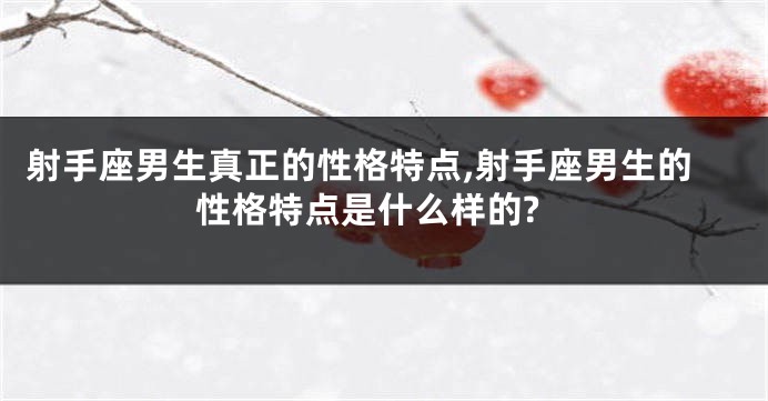 射手座男生真正的性格特点,射手座男生的性格特点是什么样的?