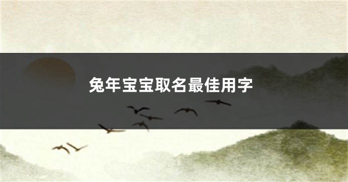 兔年宝宝取名最佳用字