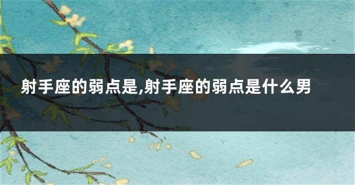射手座的弱点是,射手座的弱点是什么男