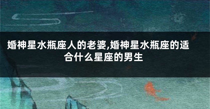 婚神星水瓶座人的老婆,婚神星水瓶座的适合什么星座的男生