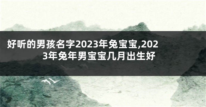 好听的男孩名字2023年兔宝宝,2023年兔年男宝宝几月出生好