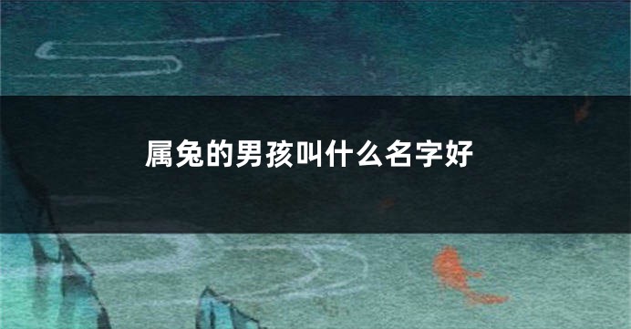 属兔的男孩叫什么名字好